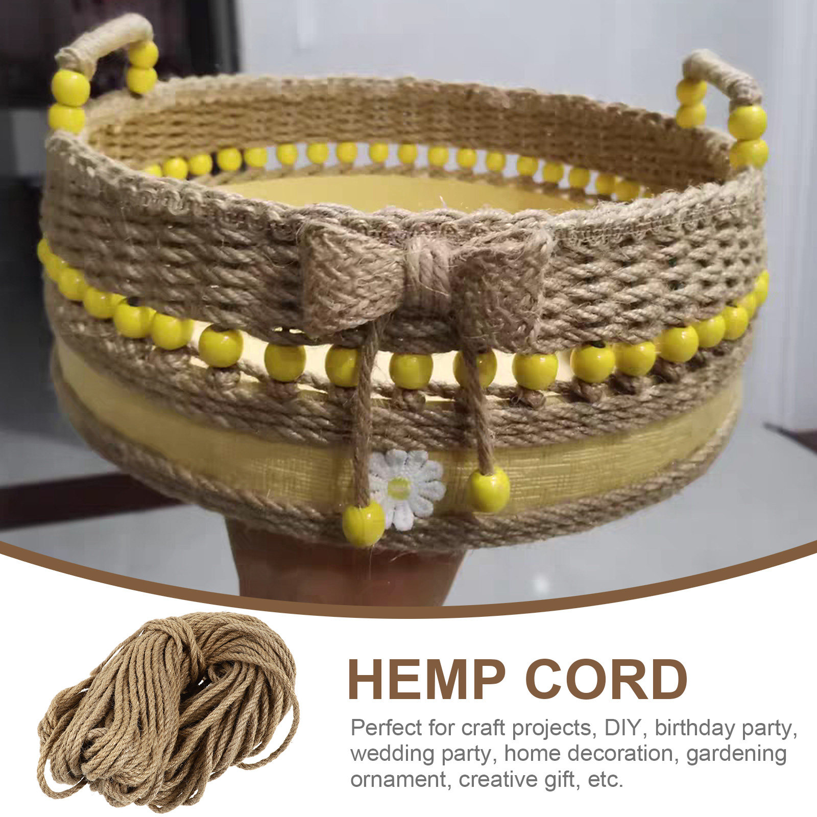 Twine Jute Natural - เชือกปอพรีเมียม 50 เมตร ขนาด 6 มม.