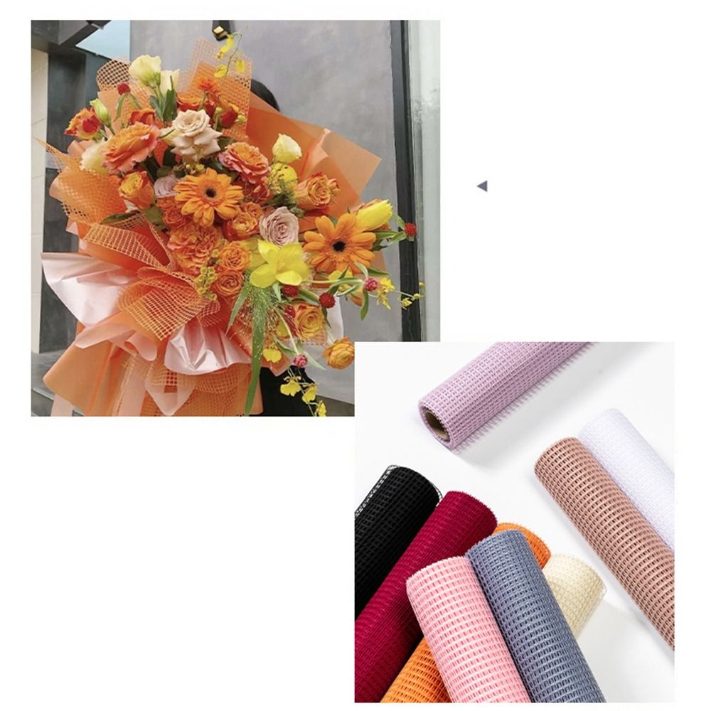 Florist Flower Supply - กระดาษห่อดอกไม้สด กว้าง 50 ซม. กระดาษห่อตาข่ายเส้นใยแข็ง DIY