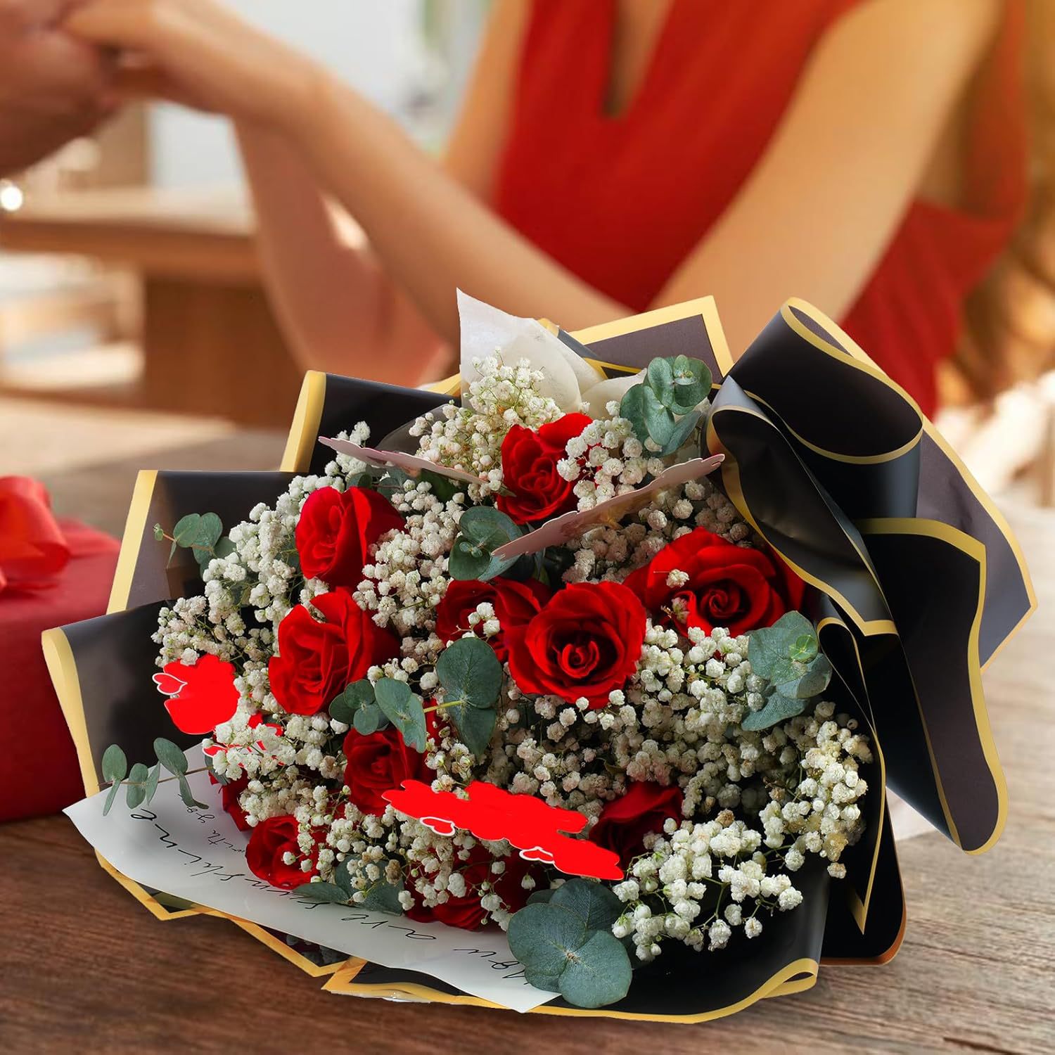 20 แผ่น ฟิล์มเจลกันน้ำขอบทอง ก - Florist Flower Supply บทวิจารณ์และราคา