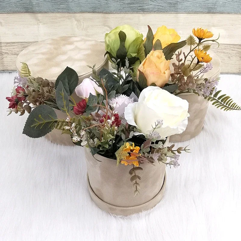 3 ชิ้น/เซ็ตรอบรูปร่างกํามะหยี่ - Florist Supply Buckets บทวิจารณ์และราคา